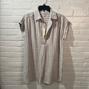 Max Studio Beige Striped Casual Dress NWT